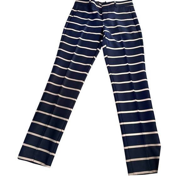 Banana Republic Women's Rayn Blue Striped Straight Leg Pants Size 2 - Picture 1 of 7